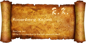 Rosenberg Keled névjegykártya